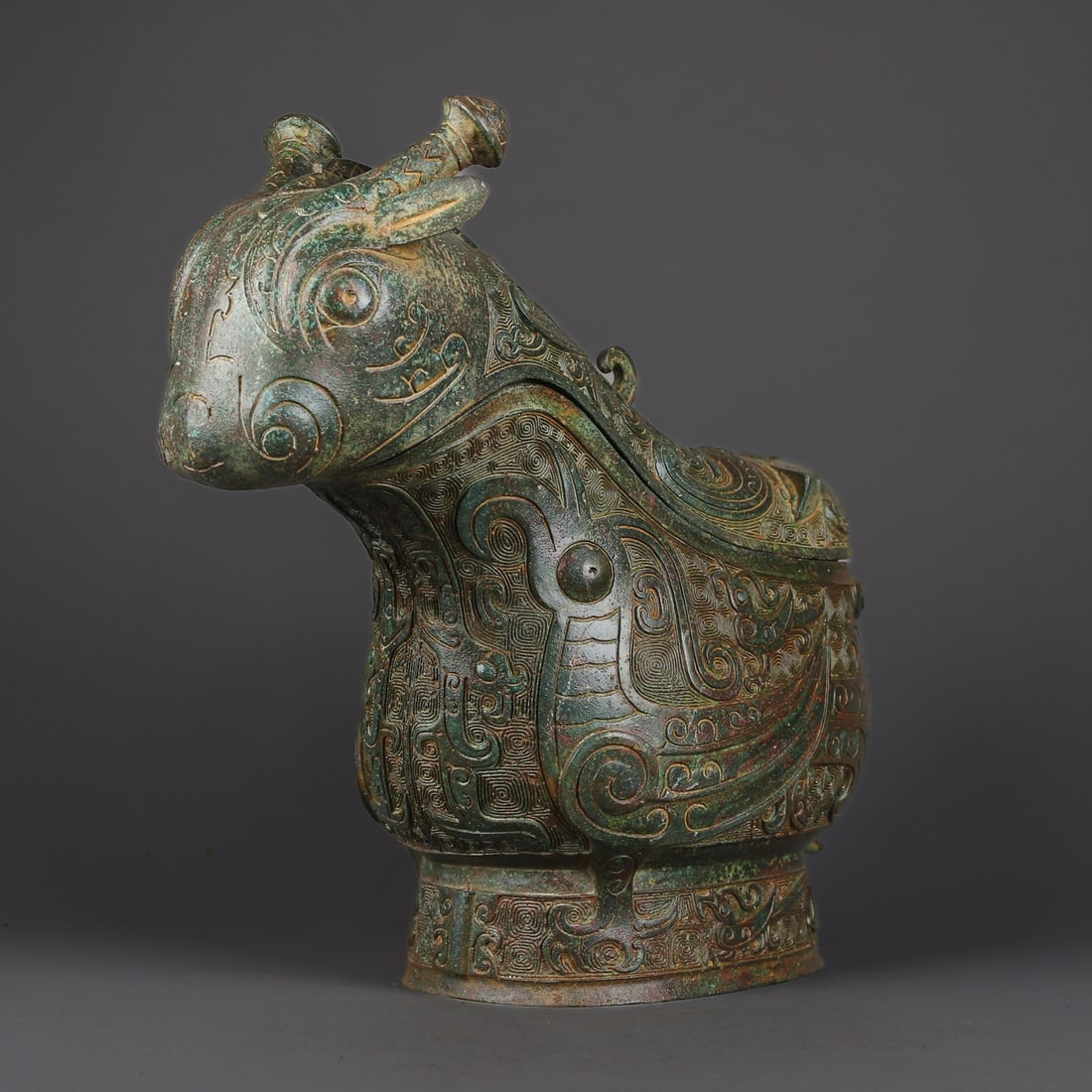 An Exquisite Bronze Phoenix Pattern Auspicious Beast-Shaped Cup - 6
