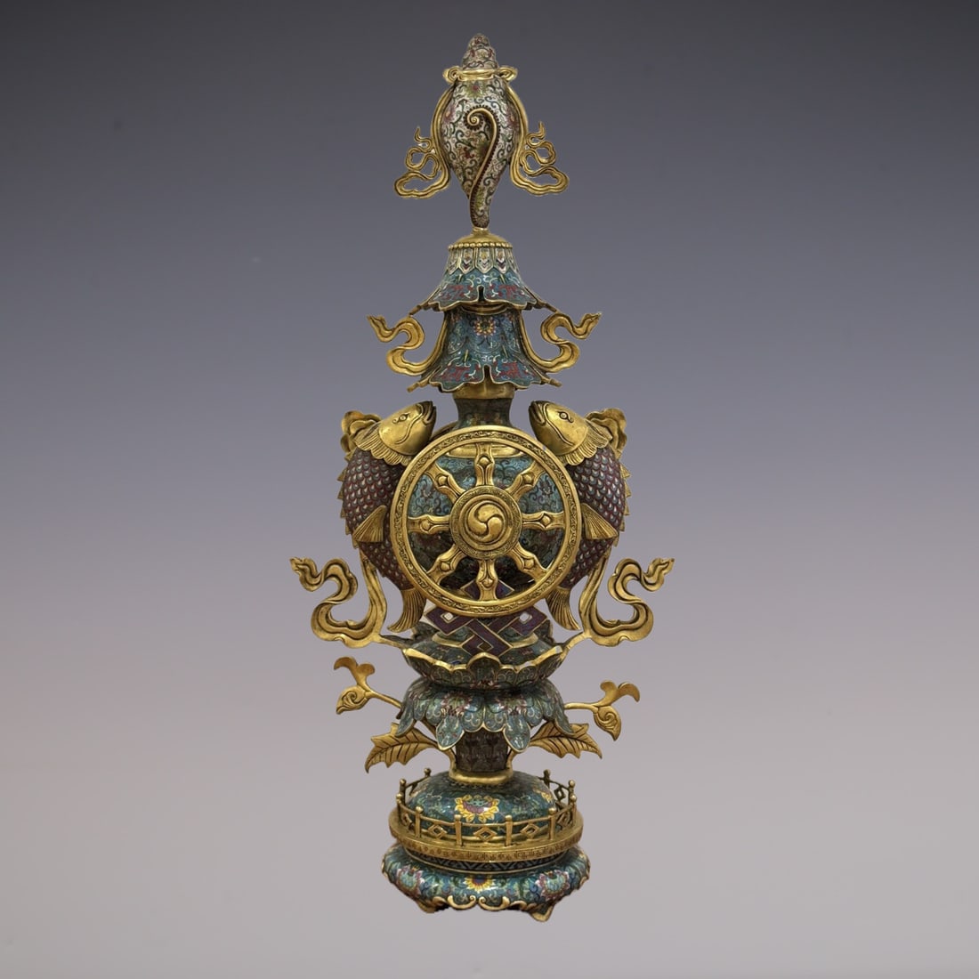 An Exquisite Cloisonne Lotus Pattern Ornament - 6