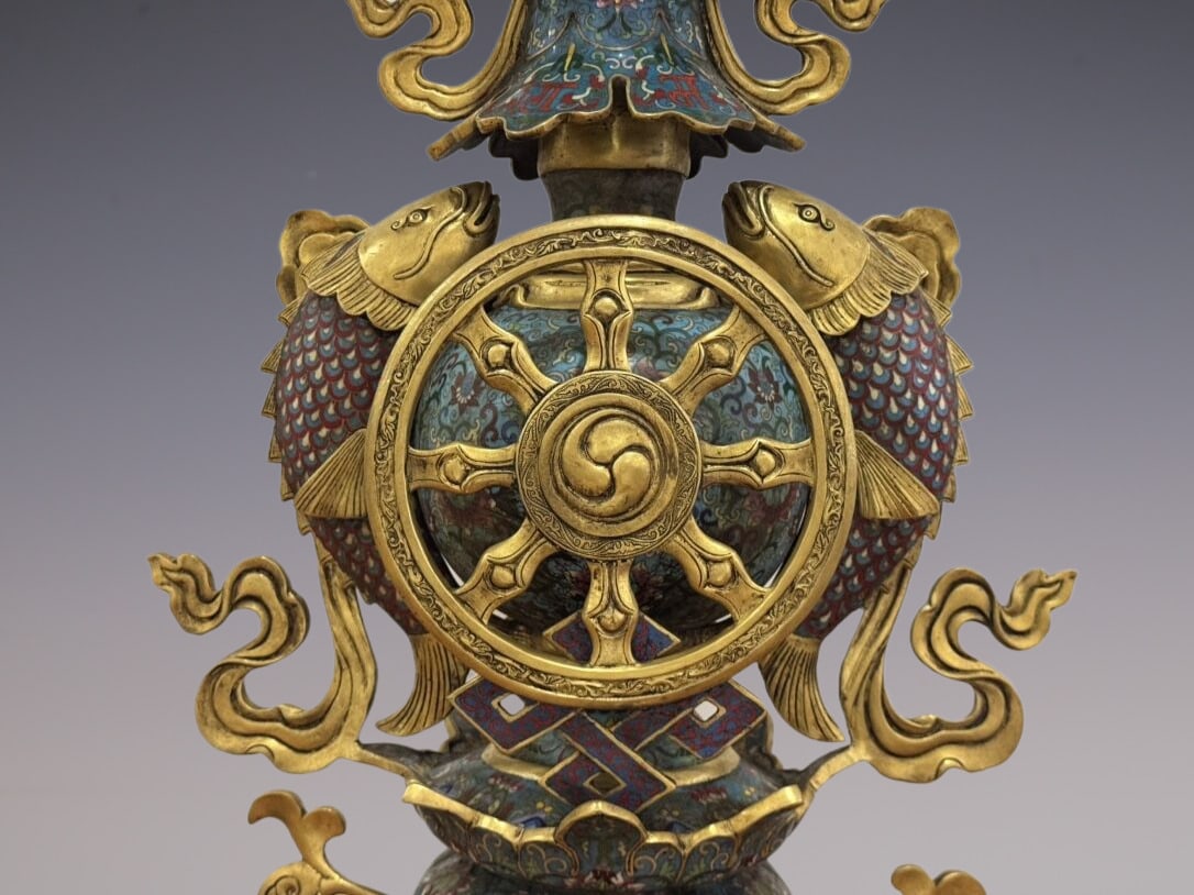 An Exquisite Cloisonne Lotus Pattern Ornament - 7