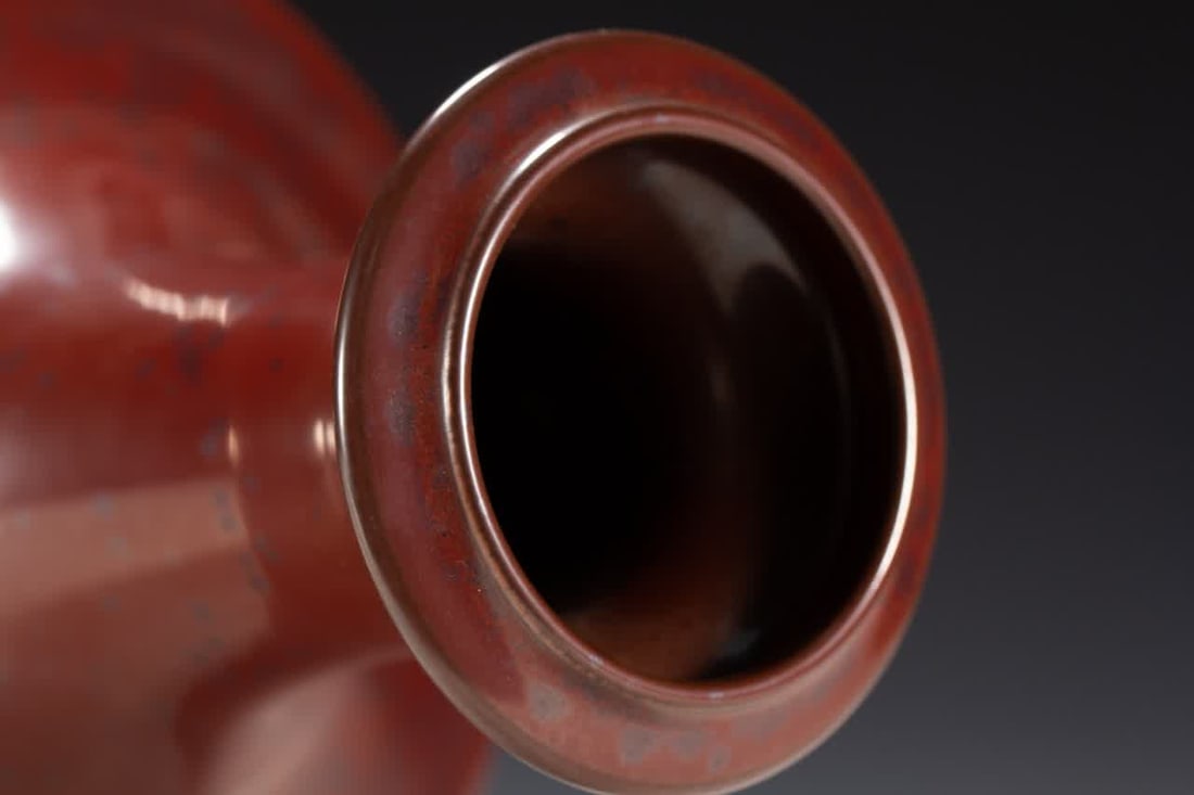 A Qing Dynasty red-glazed vase - 5