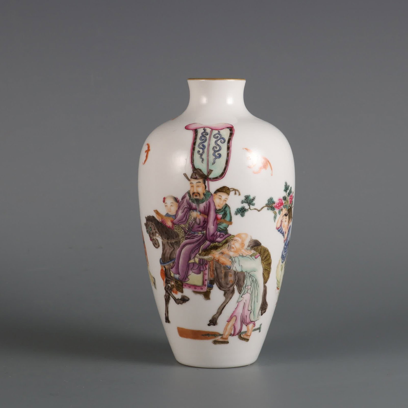 A Qing dynasty Qianlong period enamel colorful Heaven Official Blessing plum vase (1 of 9)