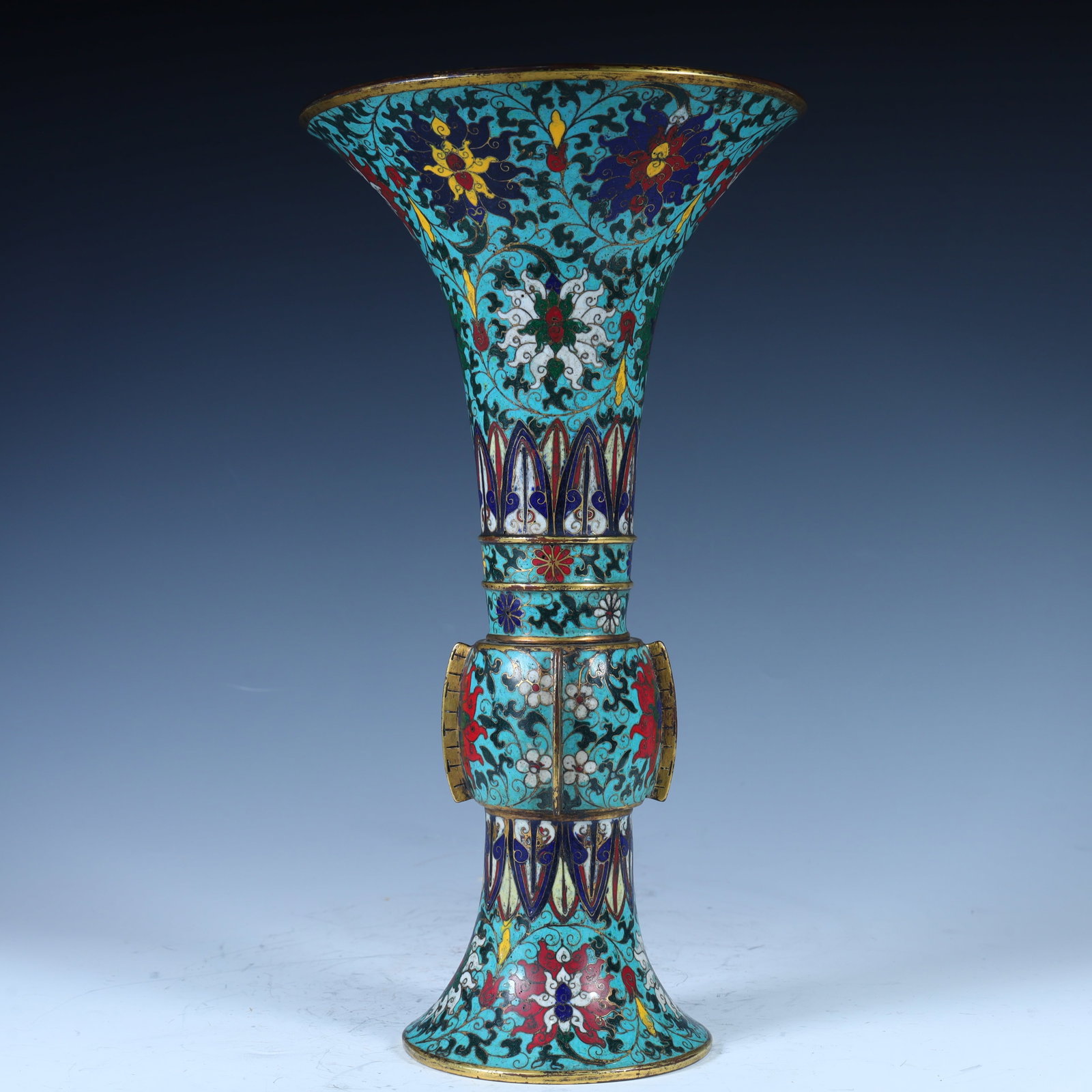 A Qing Dynasty cloisonne cloisonne enamel flower goblet - 2
