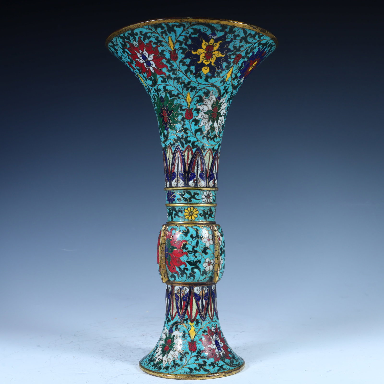 A Qing Dynasty cloisonne cloisonne enamel flower goblet - 3