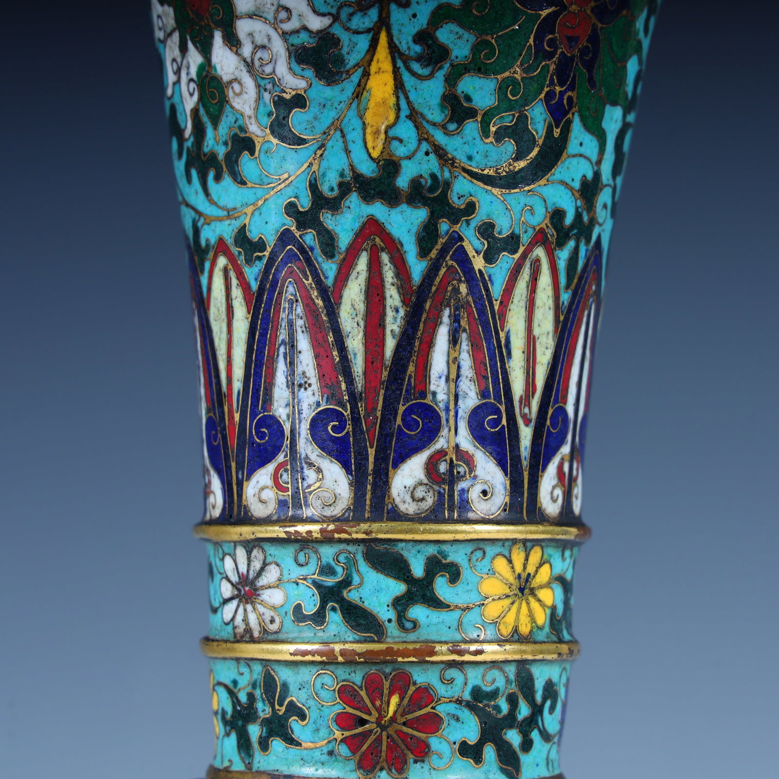 A Qing Dynasty cloisonne cloisonne enamel flower goblet - 6