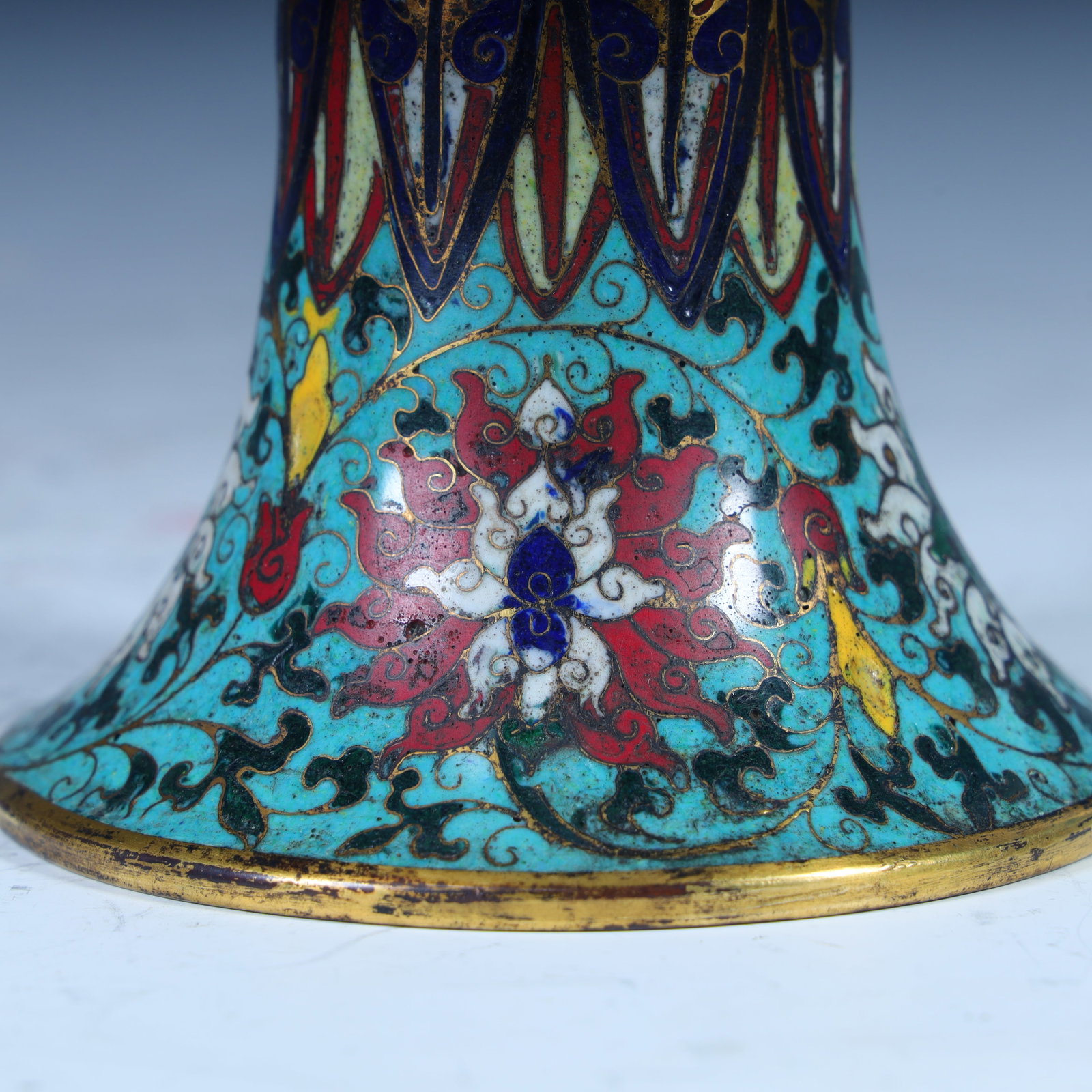 A Qing Dynasty cloisonne cloisonne enamel flower goblet - 7