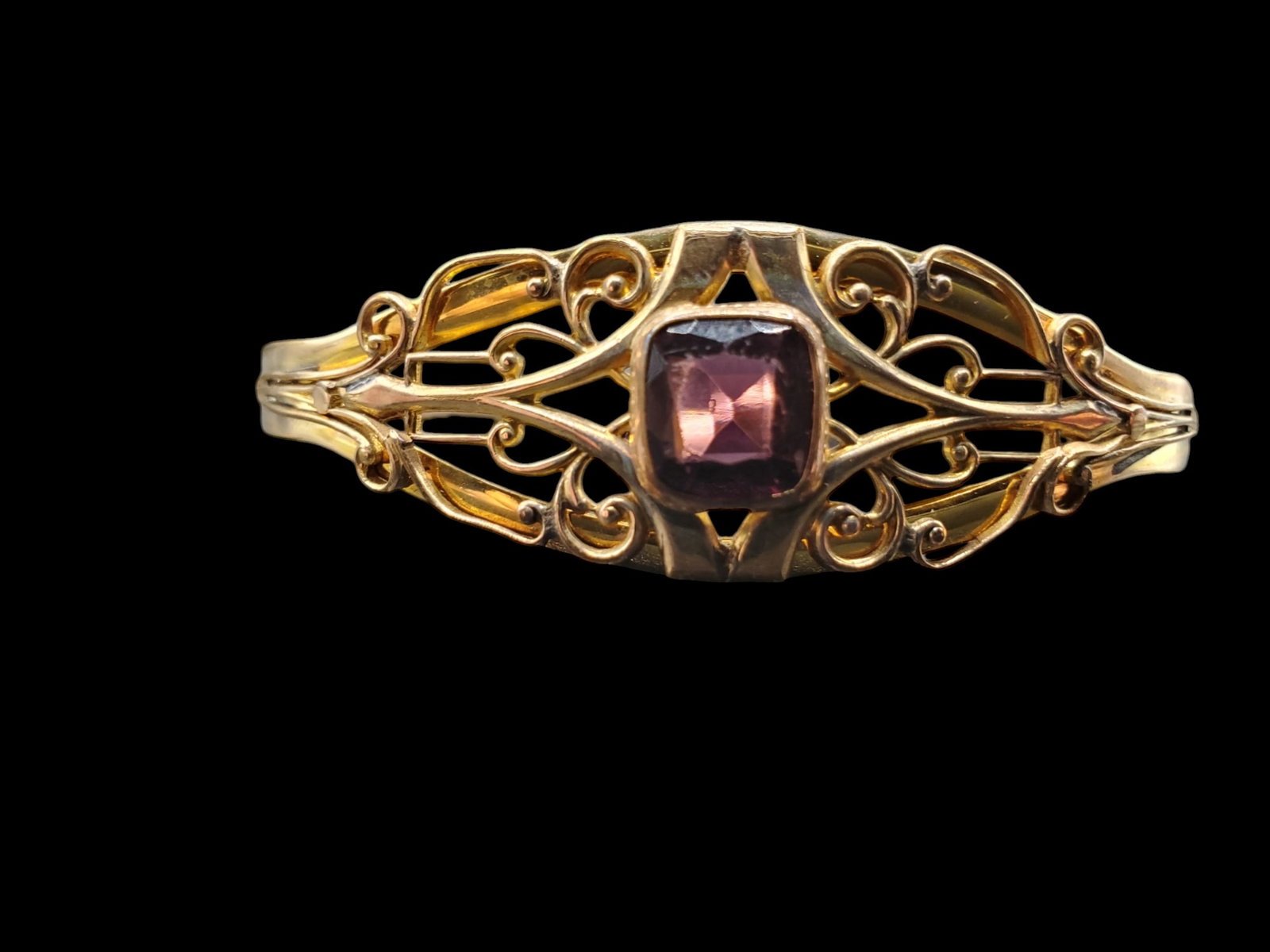 Gold Filled Edwardian Amethyst Bangle Bracelet .lot#9 (1 of 6)