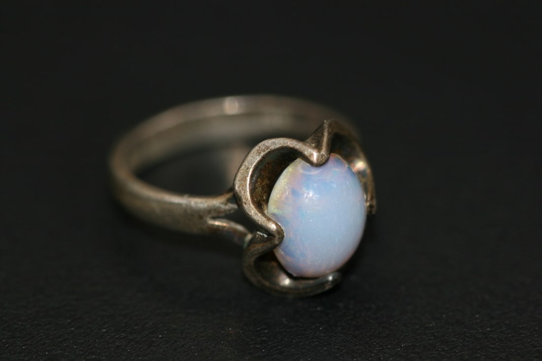 Mexico vintage Sterling 925 Silver Opal Ring Size 7.5 .lot#88 (1 of 3)