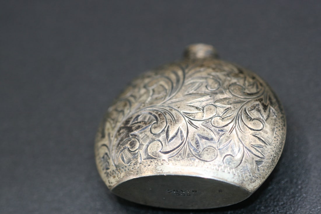 Sterling Silver 950 Perfume Bottle scrollwork.lot#173 (1 of 4)
