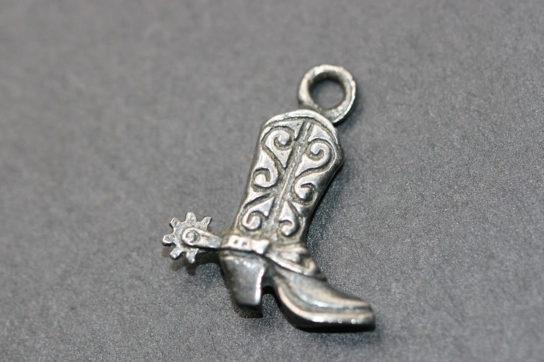 Western Cowboy Boot spur Silver Charm Vintage   .Lot#285 (1 of 2)