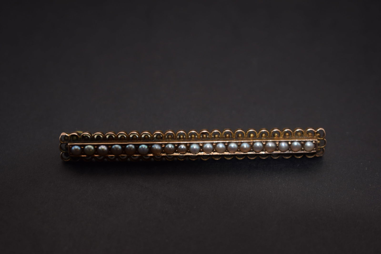 Genuine Edwardian Pearl Bar Pin Elaborate Scrollwork Lot 348 (1 of 3)