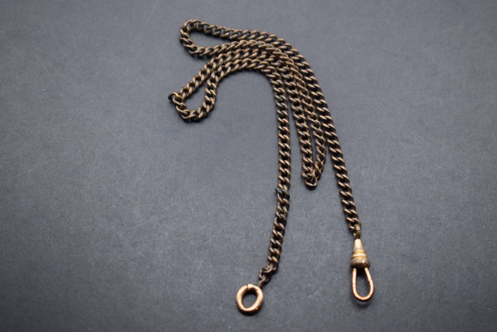 Watch FOB Chain Vintage Edwardian Lot 354: Watch FOB Chain Vintage Edwardian measures 13 1/2" long the ends are in great shape but the chain links are worn from years of use
