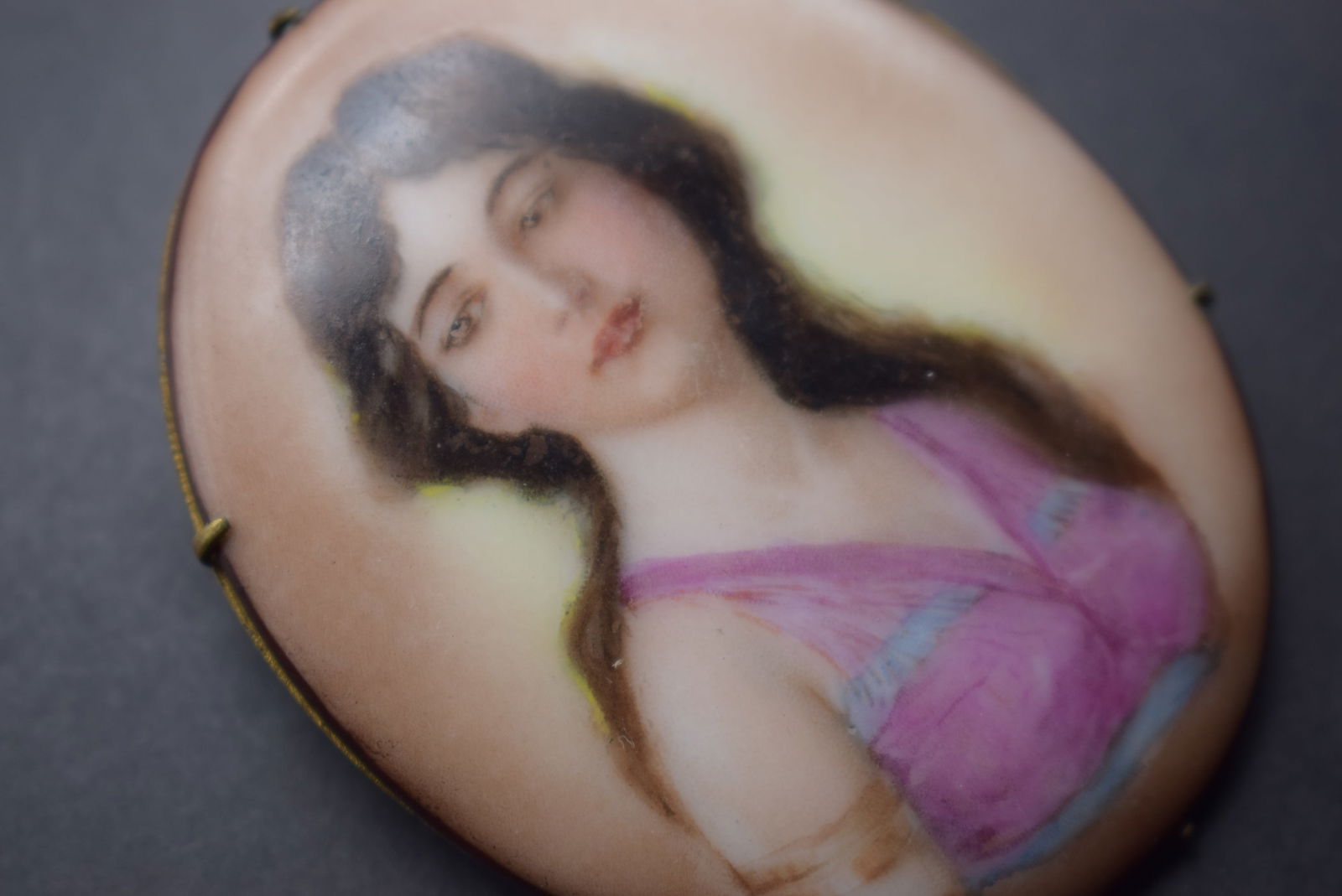 Cameo Porcelain Vintage Hand Painted Portrait Lot 389 (1 of 6)