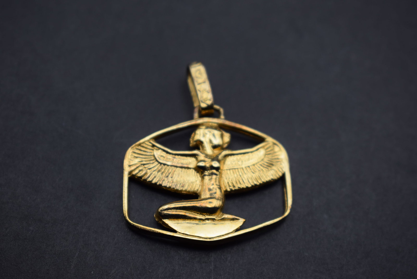 Egyptian Goddesses Isis and Nut Sterling Pendant 5.9 g Lot 421: Egyptian Goddesses Isis and Nut Sterling Gold Vermeil Pendant measures 1 1/4" x 1" not including the bale signed Sterling on the inside weighs 5.9 grams