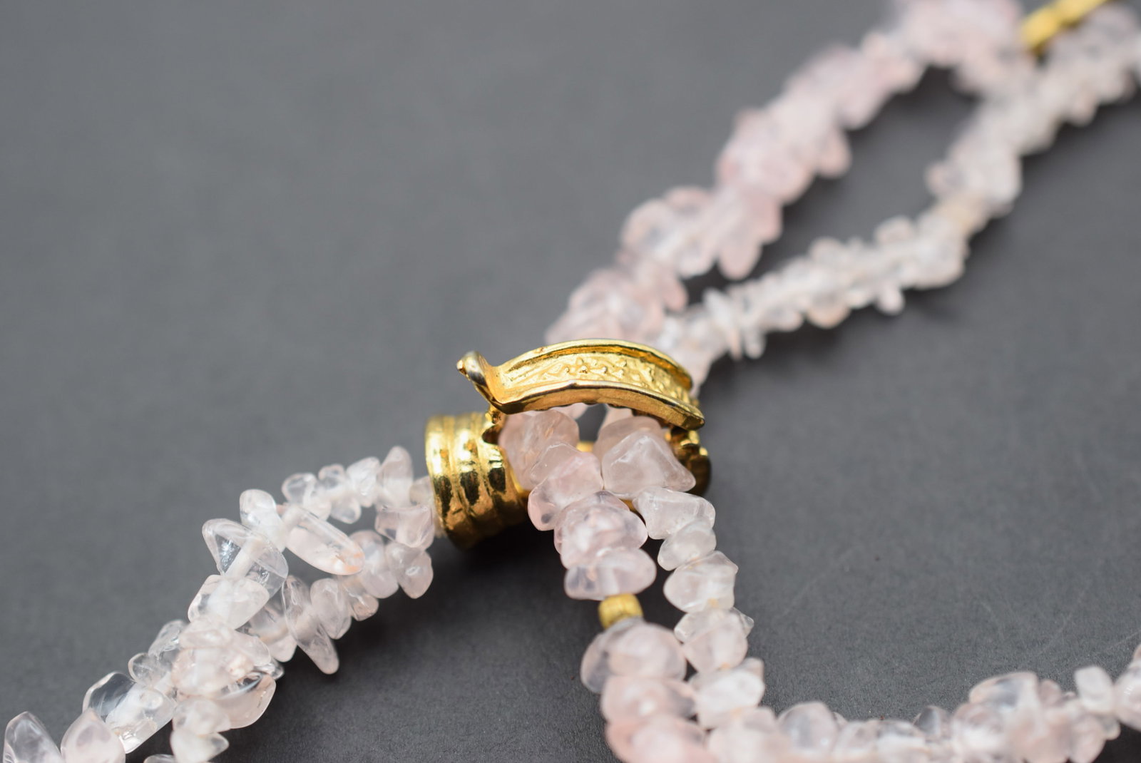 Rose Quartz Double Strand Necklace Lot 807: Rose Quartz Double Strand Necklace measures 22" long clip the clasp at the length you want to wear the necklace Genuine Rose Quartz
