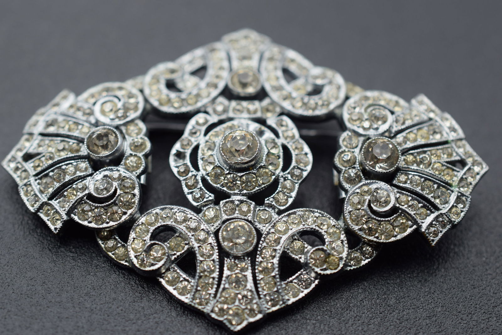 Czechoslovakia Diamante Paste Duette Brooch Pin 1930's Vintage Lot 1160 (1 of 4)