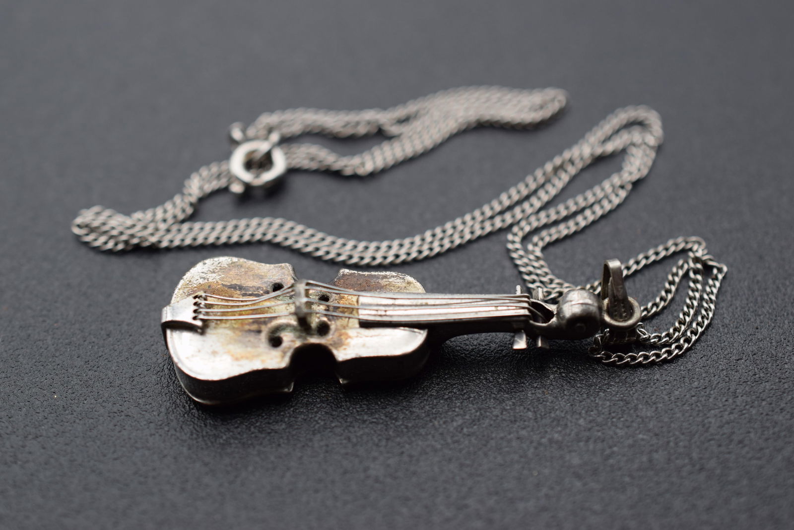 Violin Sterling Pendant Necklace Silver 925 Vintage Lot 1187 (1 of 3)