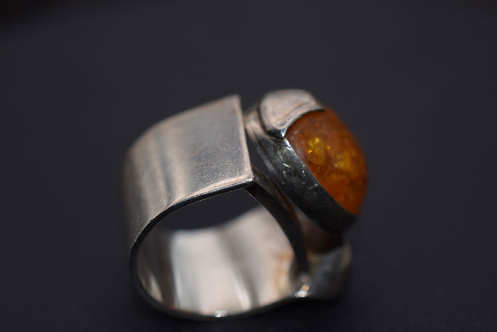 Amber Huge Ring Sterling Silver 925 Size 7 Lot 1201 (1 of 5)