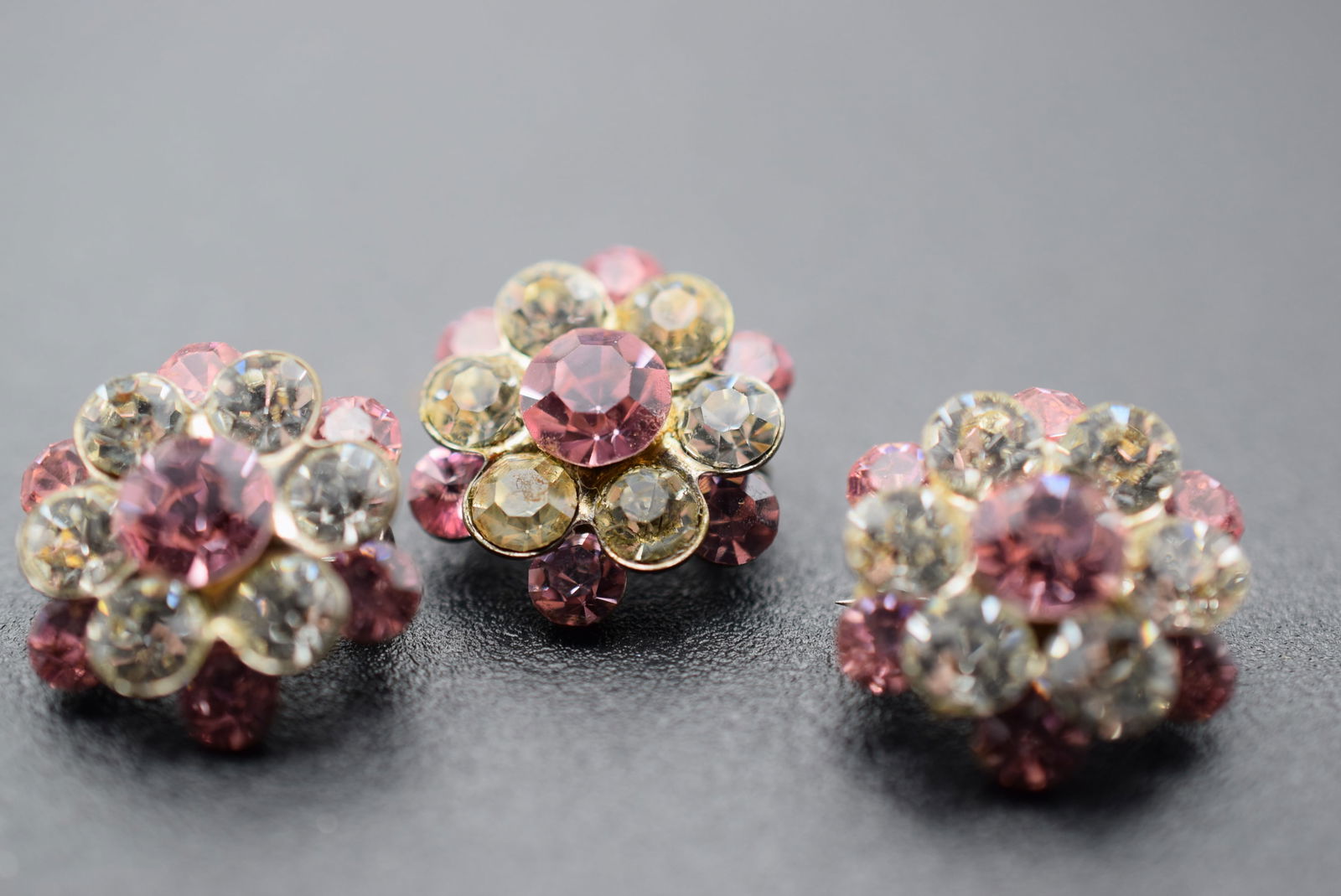 Scatter Pins Pink Rhinestone Vintage 1940's Lot 1209 (1 of 7)