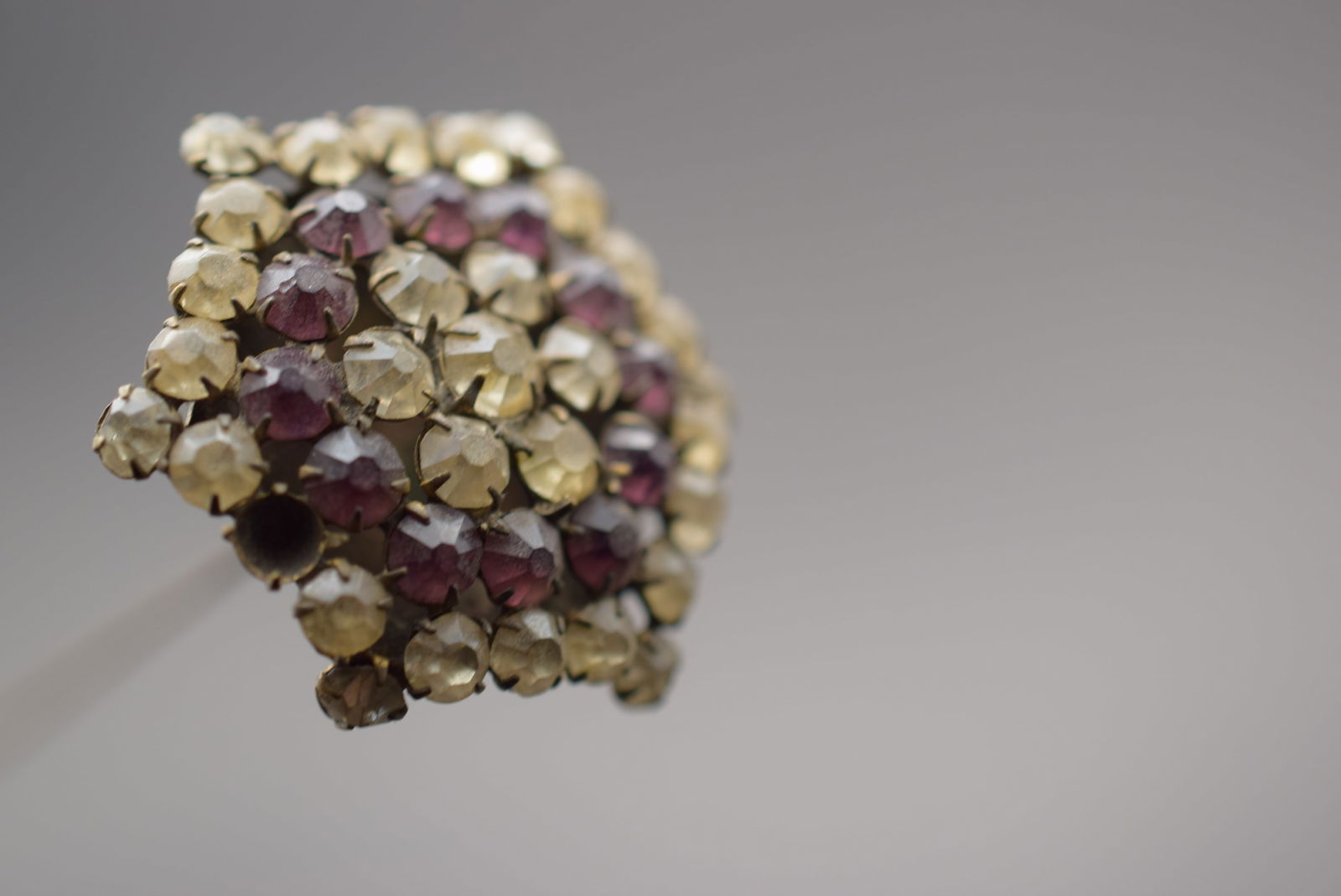 Victorian Hat Pin Vintage Old Amethyst Rhinestone Lot 1216 (1 of 4)