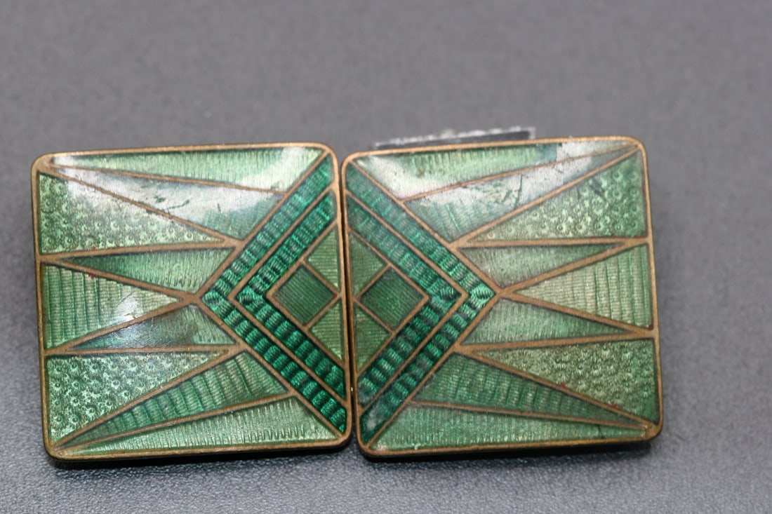 Art Deco Belt Buckle Enamel vintage .lot#305: Art Deco Belt Buckle Enamel vintage measures 2" x 1"