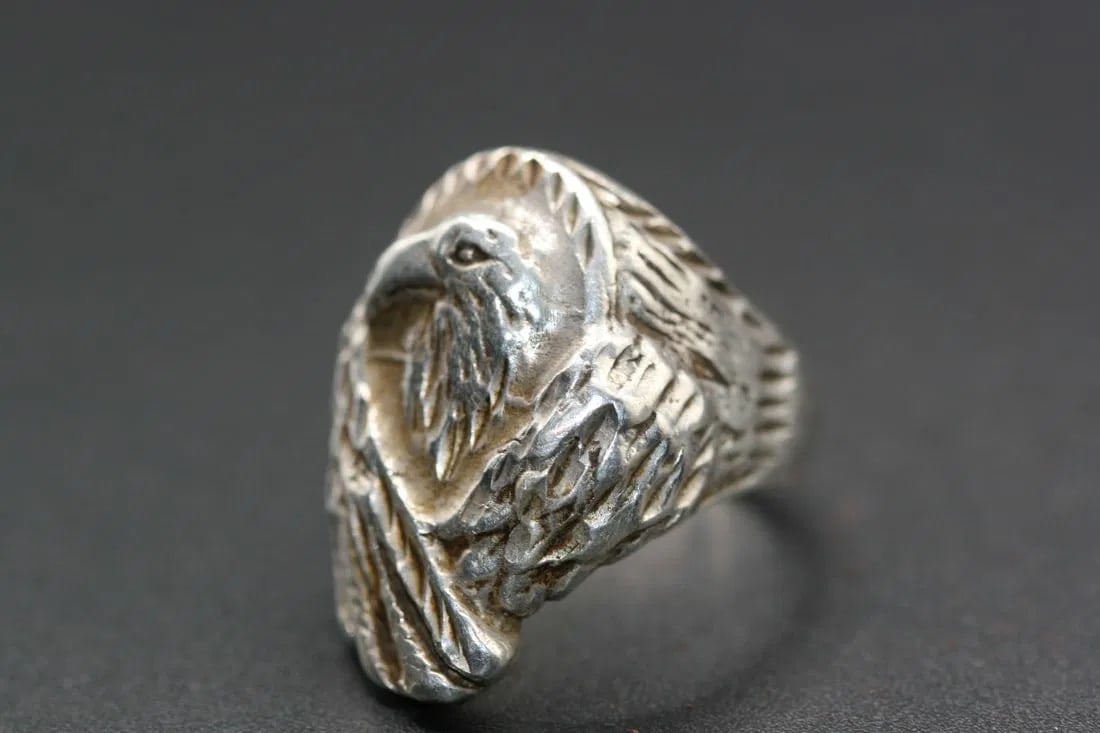 Eagle Massive Handmade USA Vintage Ring 21g Sterling Silver 925 size 11.5 .Lot#354 (1 of 4)