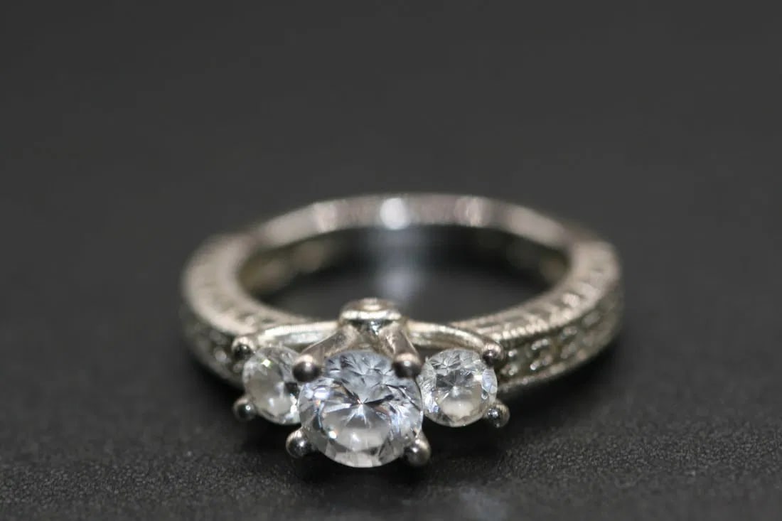 CZ Sterling Silver 925 Ring size 6.5   .lot#396 (1 of 5)