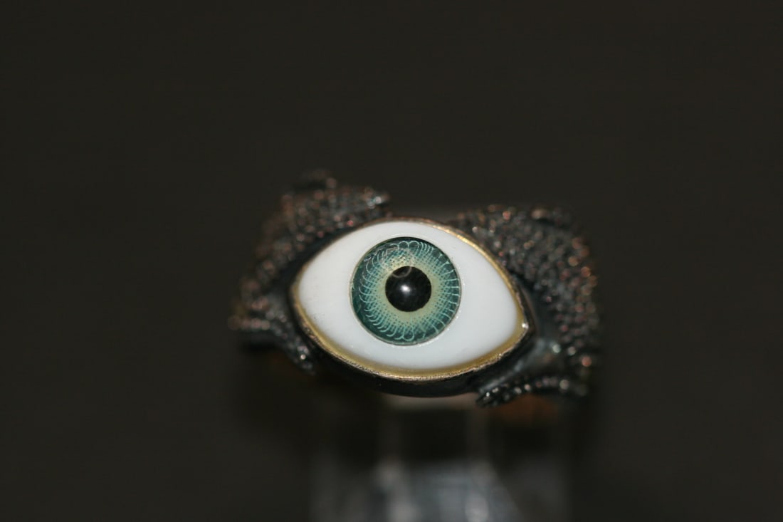 Ward off Evil Eye Sterling Silver 925 Ring Size 7.25 Lot 617 (1 of 6)