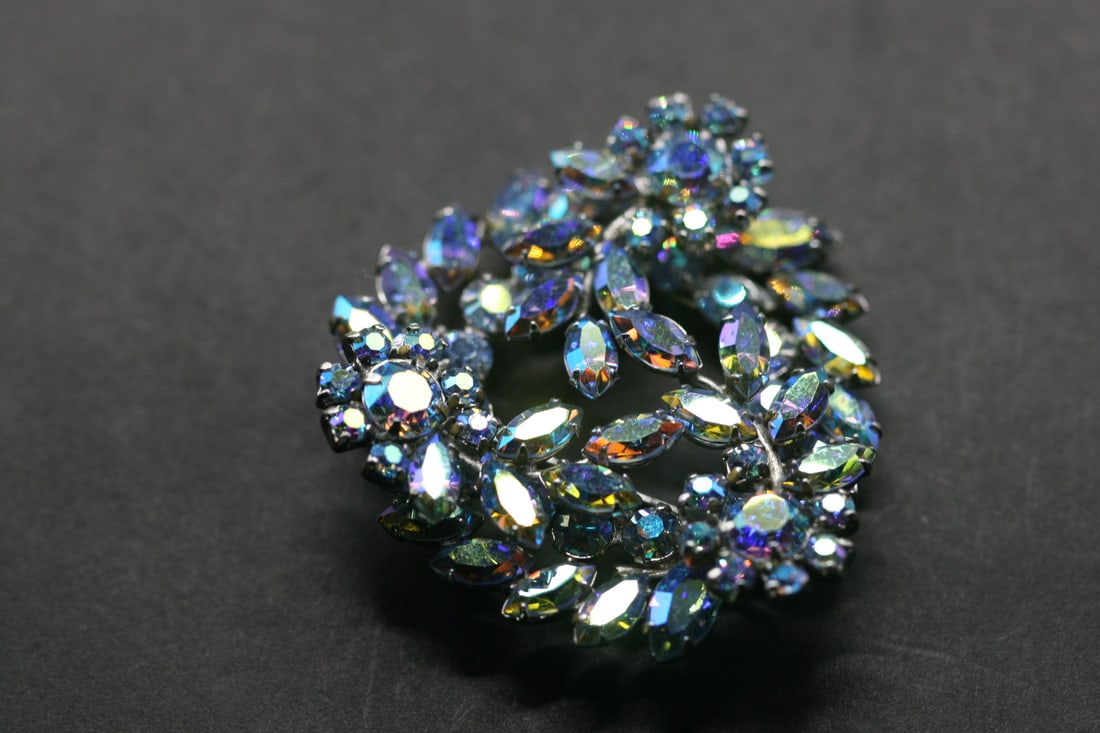 Sherman Rhinestone Brooch Pin Vintage signed Lot 729 (1 of 3)