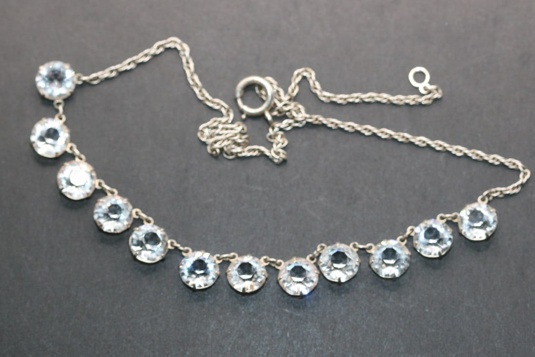 Sterling Silver 925 Crystal Necklace Vintage Lot 845 (1 of 5)