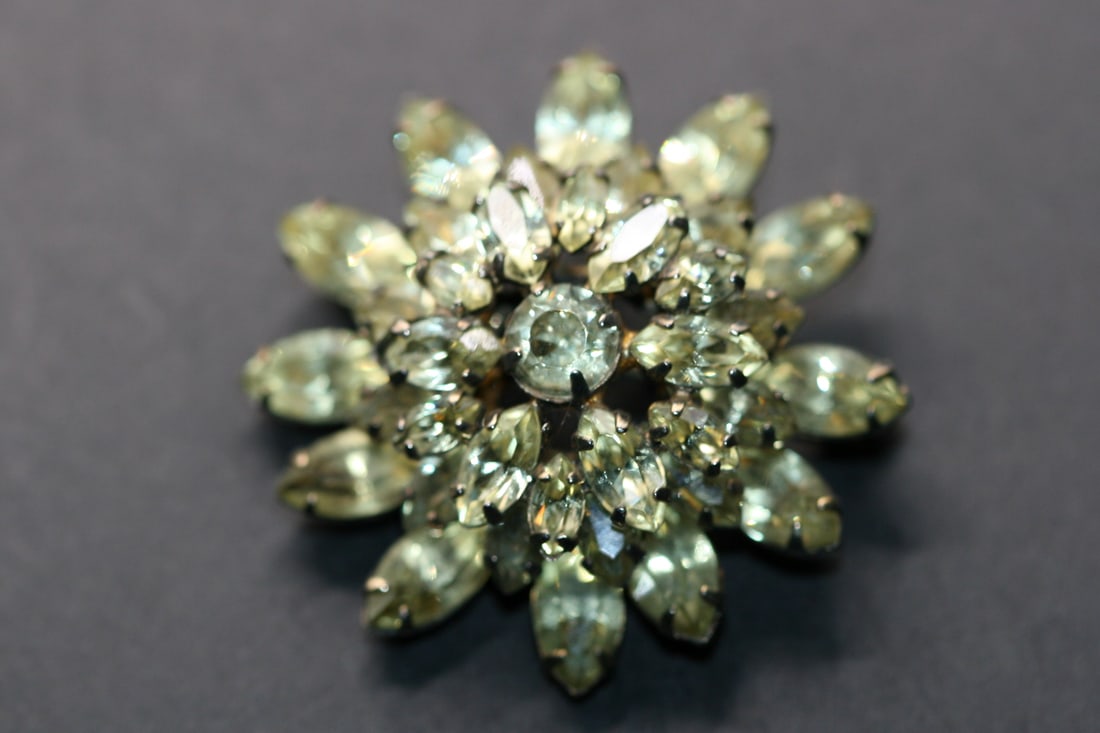 JayFlex Sterling Rhinestone Brooch Pin Vintage Signed Lot 905 (1 of 5)