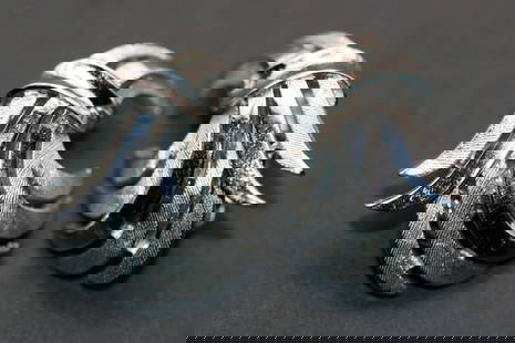Trifari Crown Silvertone Swirl Clip Vintage Earrings Lot 1002: Trifari Crown Silvertone Swirl Clip Vintage Earrings 1" x 7/8" Signed Trifari with Crown over the T
