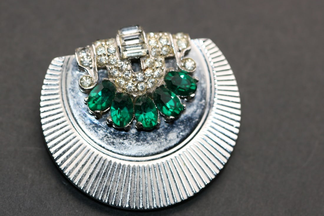 Marcel Boucher Deco Clip Rhinestone Signed Vintage Lot 1118 (1 of 3)