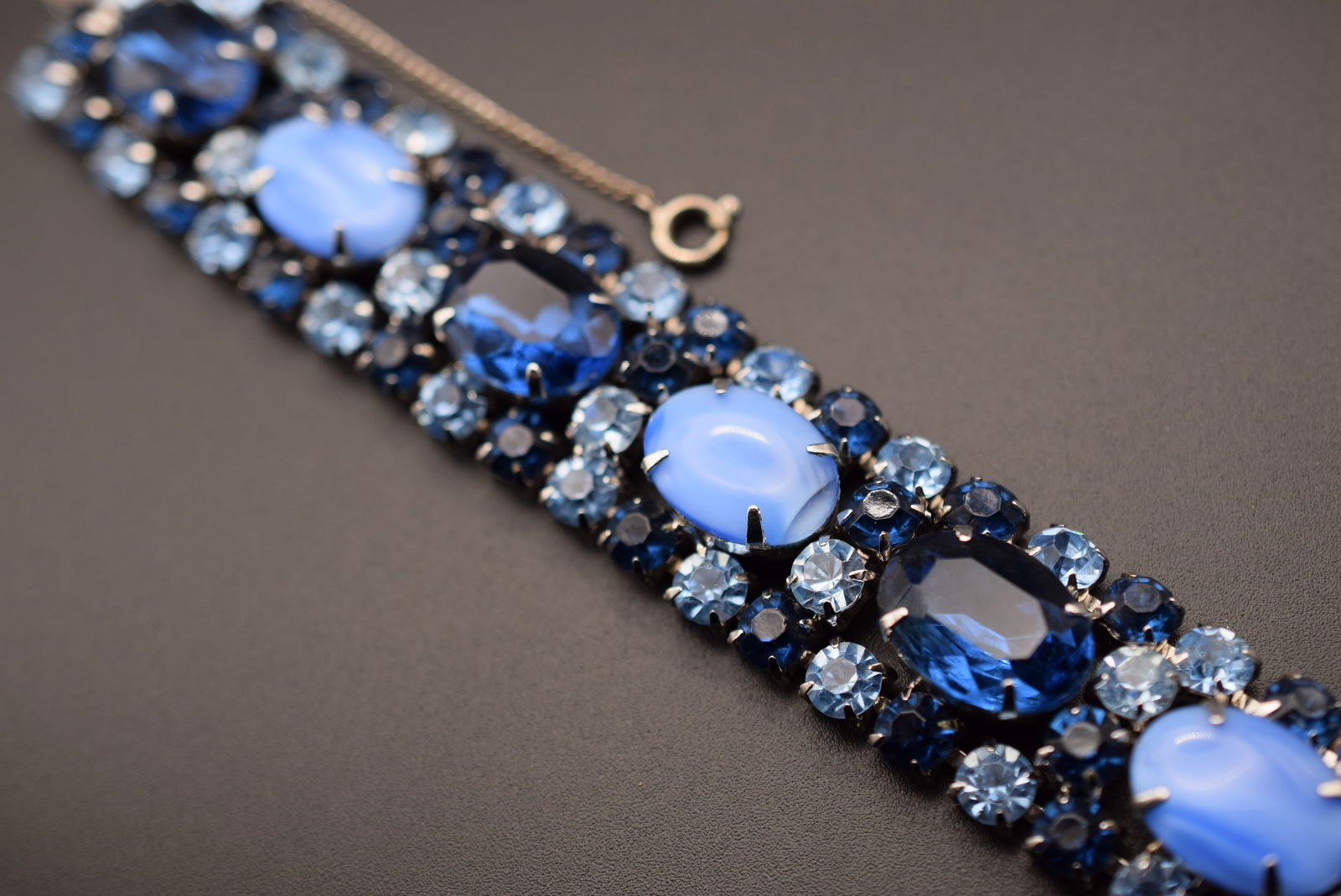 Art Glass 1940's Vintage Rhinestone Chunky Bracelet Lot 57 (1 of 6)