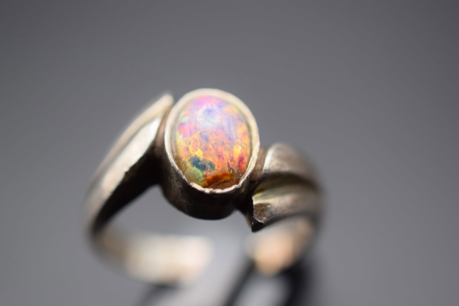 Fire Opal Sterling Silver 925 Ring Size 10.75 Lot 201 (1 of 4)
