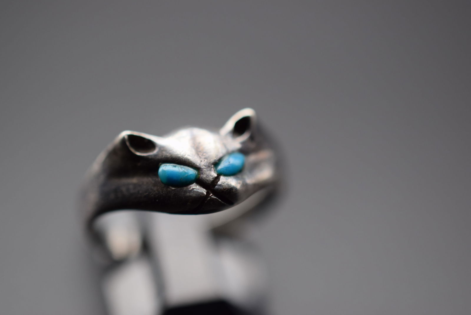 Turquoise Cat Sterling Silver 925 Ring Size  5.5 Lot 226 (1 of 4)