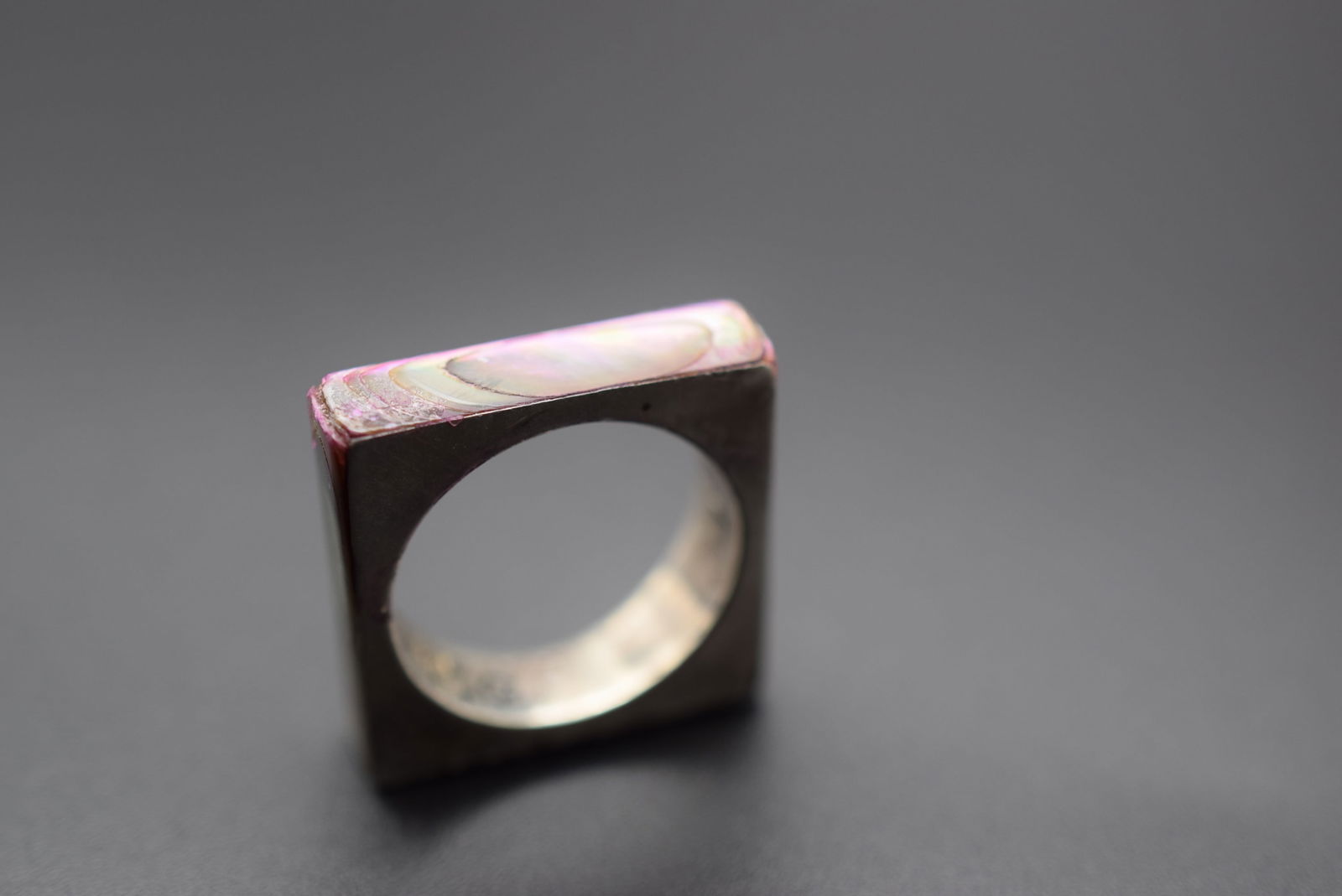 Abalone Square Vintage Mexico Sterling Silver 925 Ring Size   7.5   Lot 322 (1 of 9)