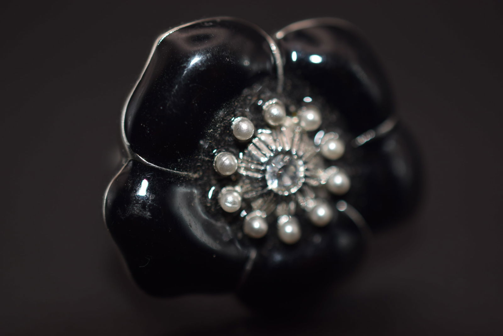 Filorelli Black Enamel Italy Ring Size 7.5  Lot 342 (1 of 4)