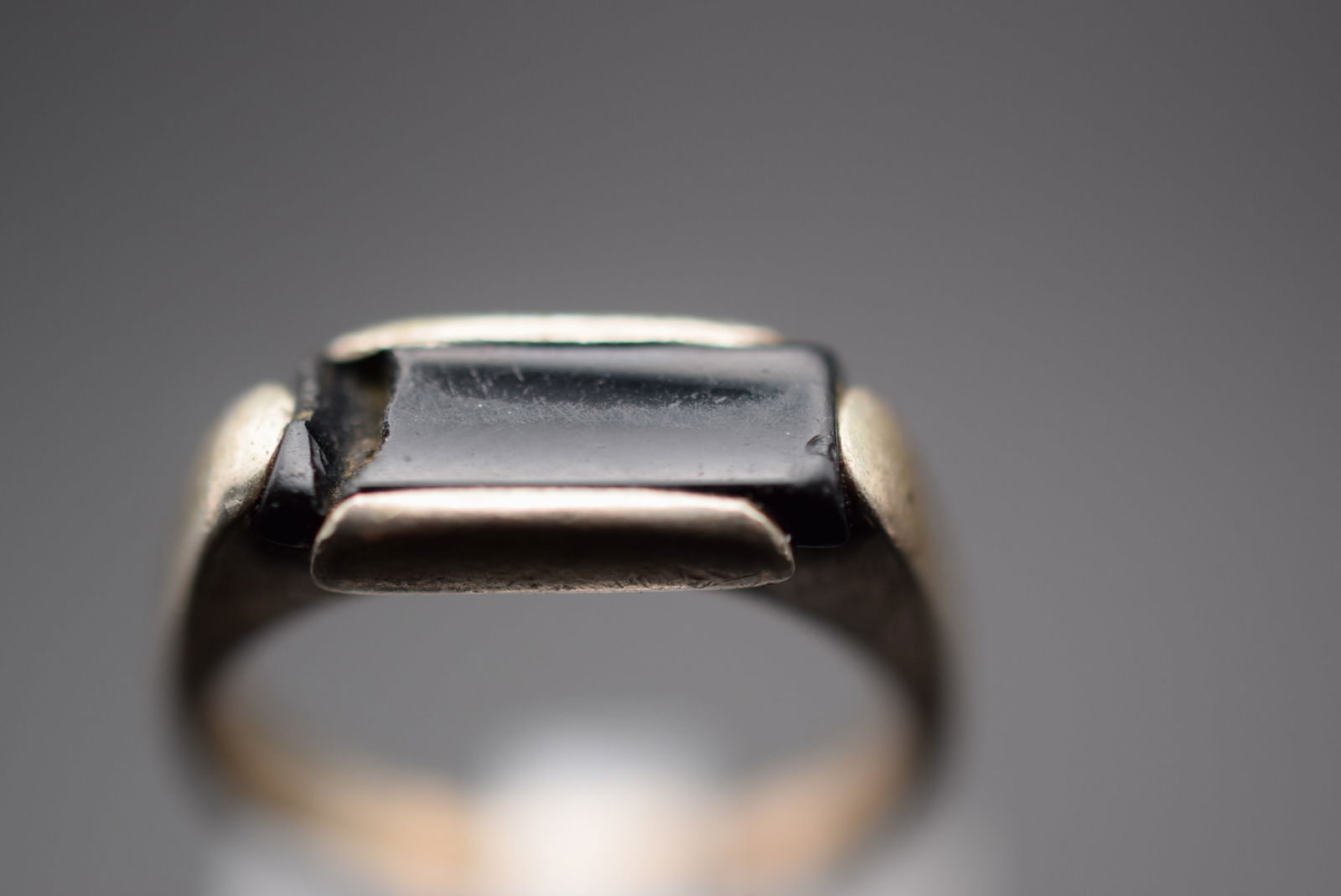 Vondelle Black Glass Sterling Silver 925 Ring Size 5.5   Lot 540 (1 of 4)