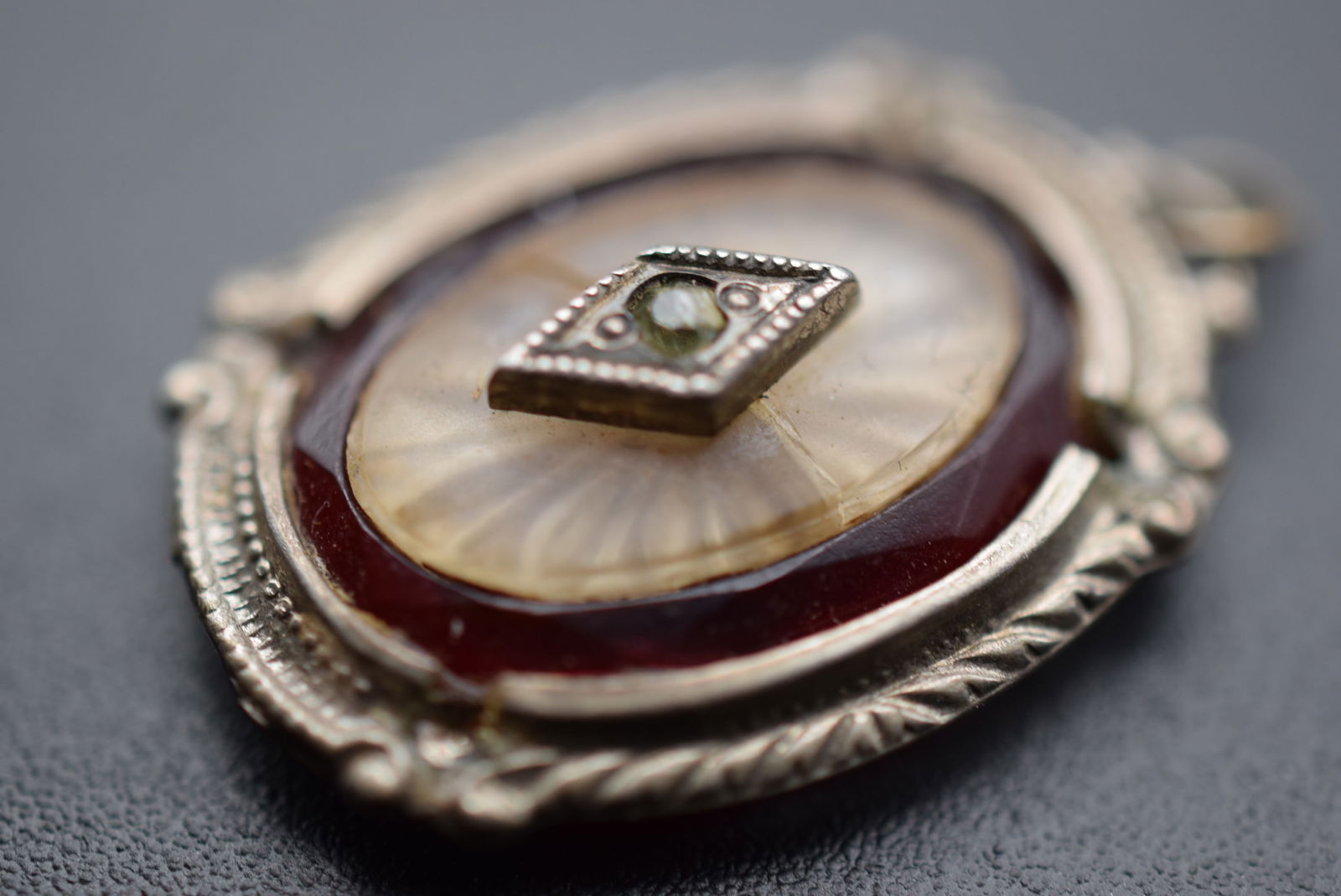 Marcasite Crystal 1930's Vintage Sterling Silver 925 Pendant  Lot 599 (1 of 4)