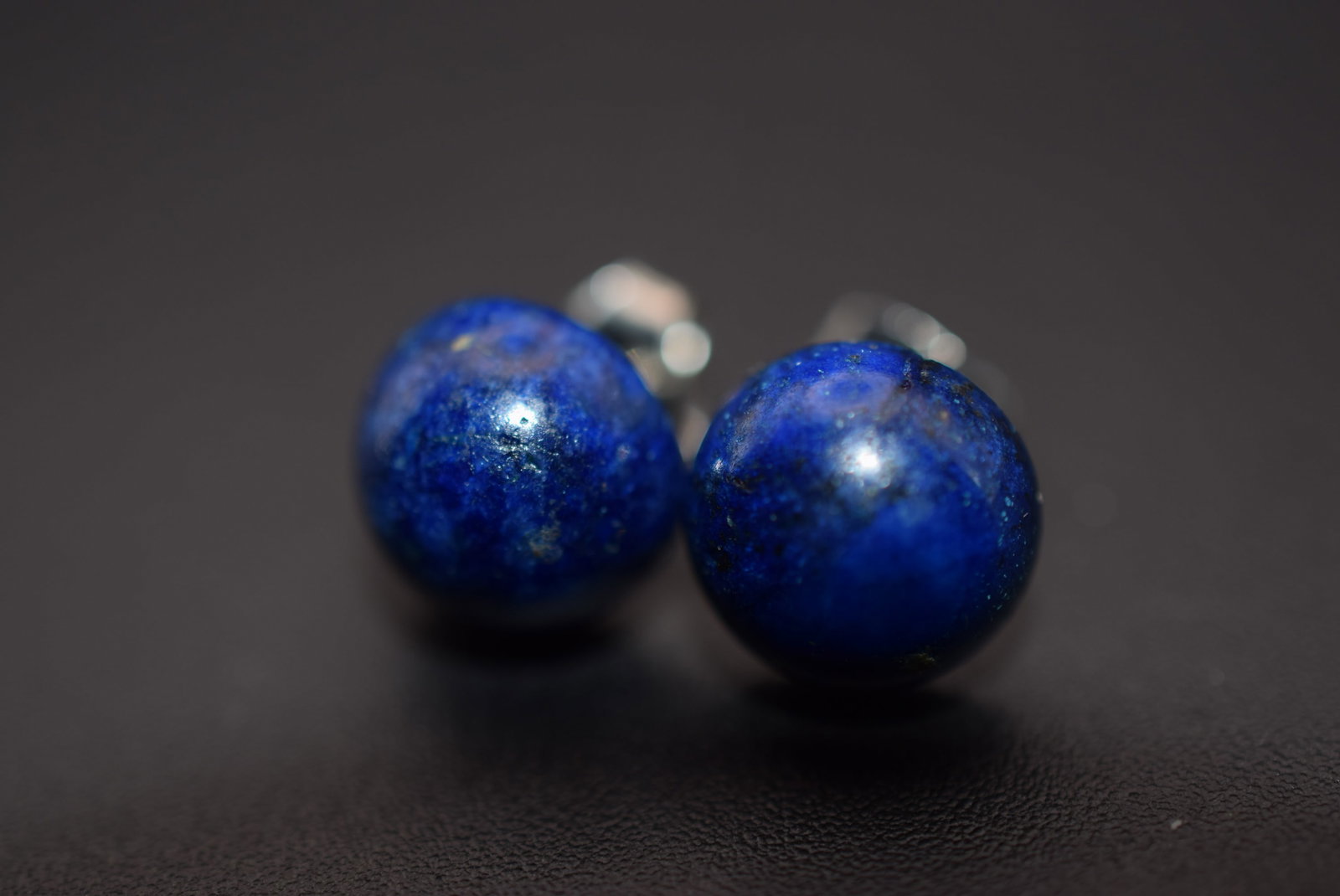 Lapis Lazuli Button Stud Earrings Pierced Lot 657: Lapis Lazuli Button Stud Earrings Pierced measures 3/8" in diameter