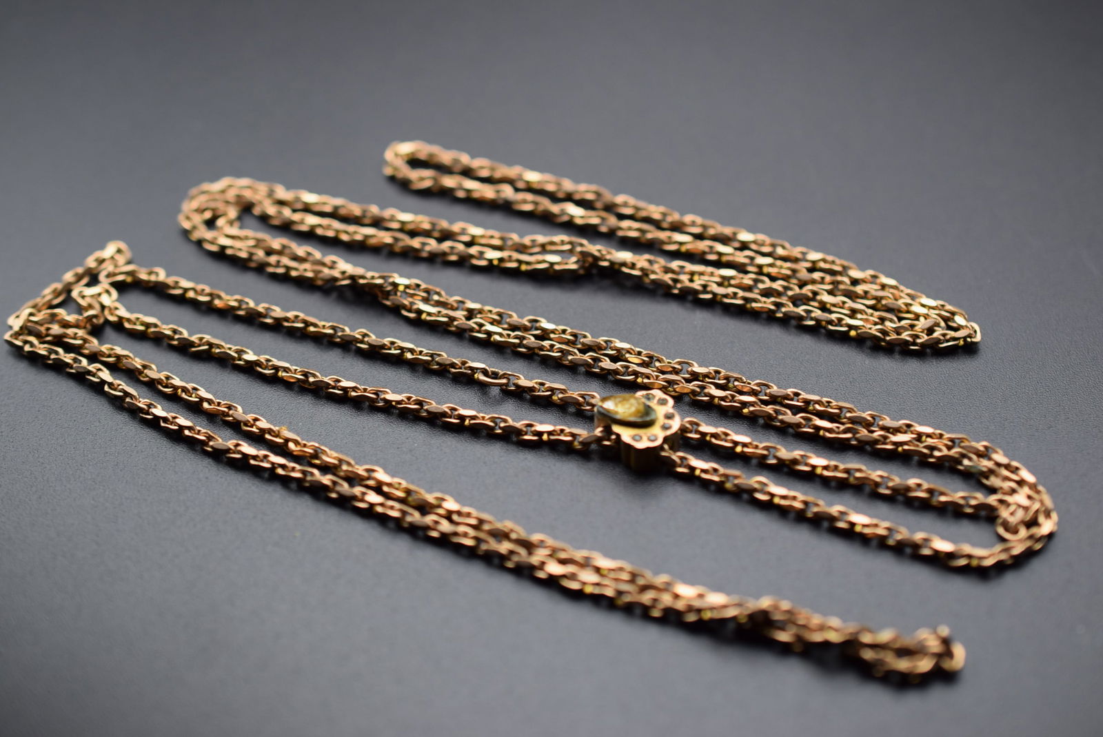 Sapphiret Slide Edwardian Chain Necklace 48" long   Lot 692 (1 of 12)