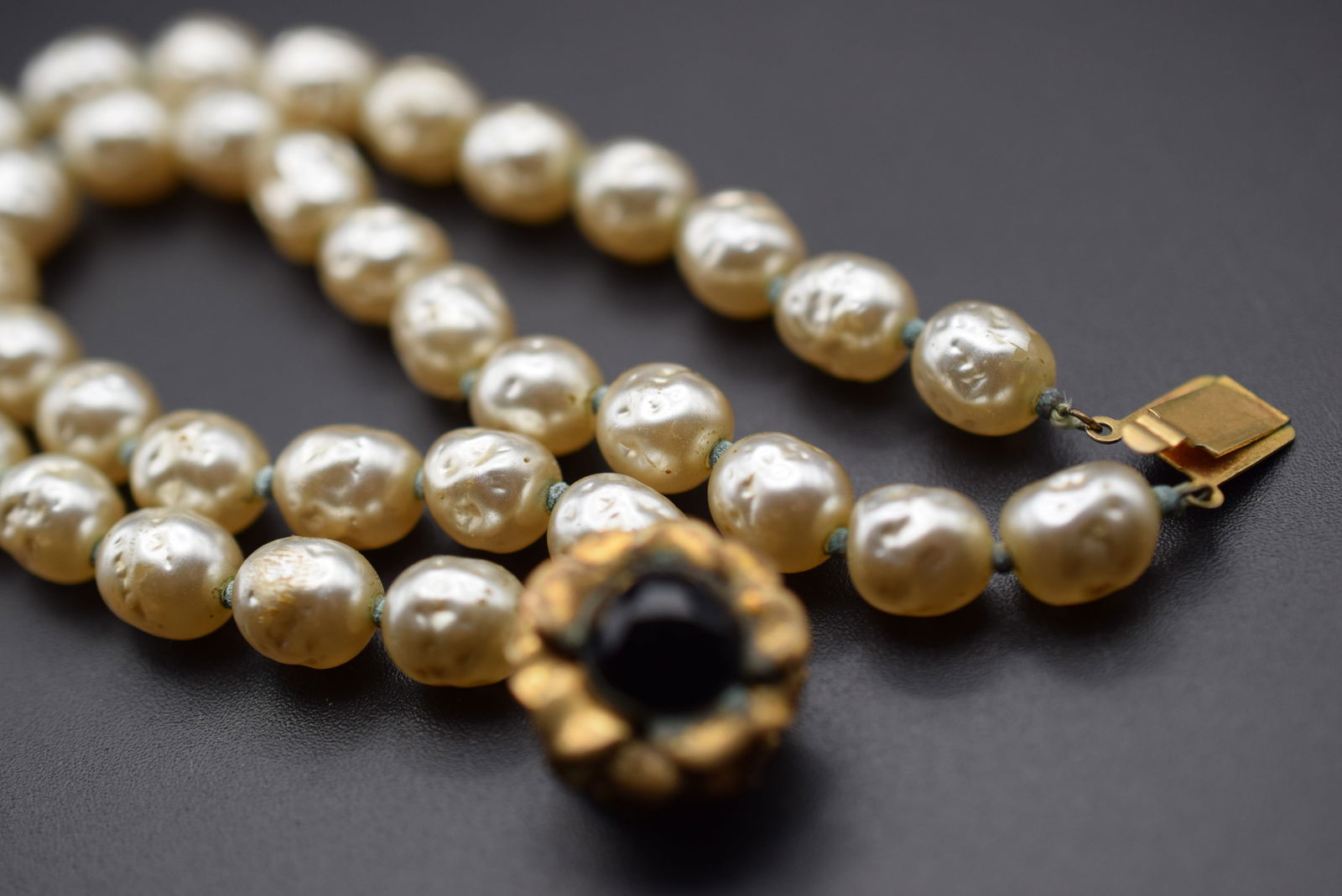 Miriam Haskell Baroque Pearls Vintage 1940's Bracelet Signed Double Strand Lot 769 (1 of 5)