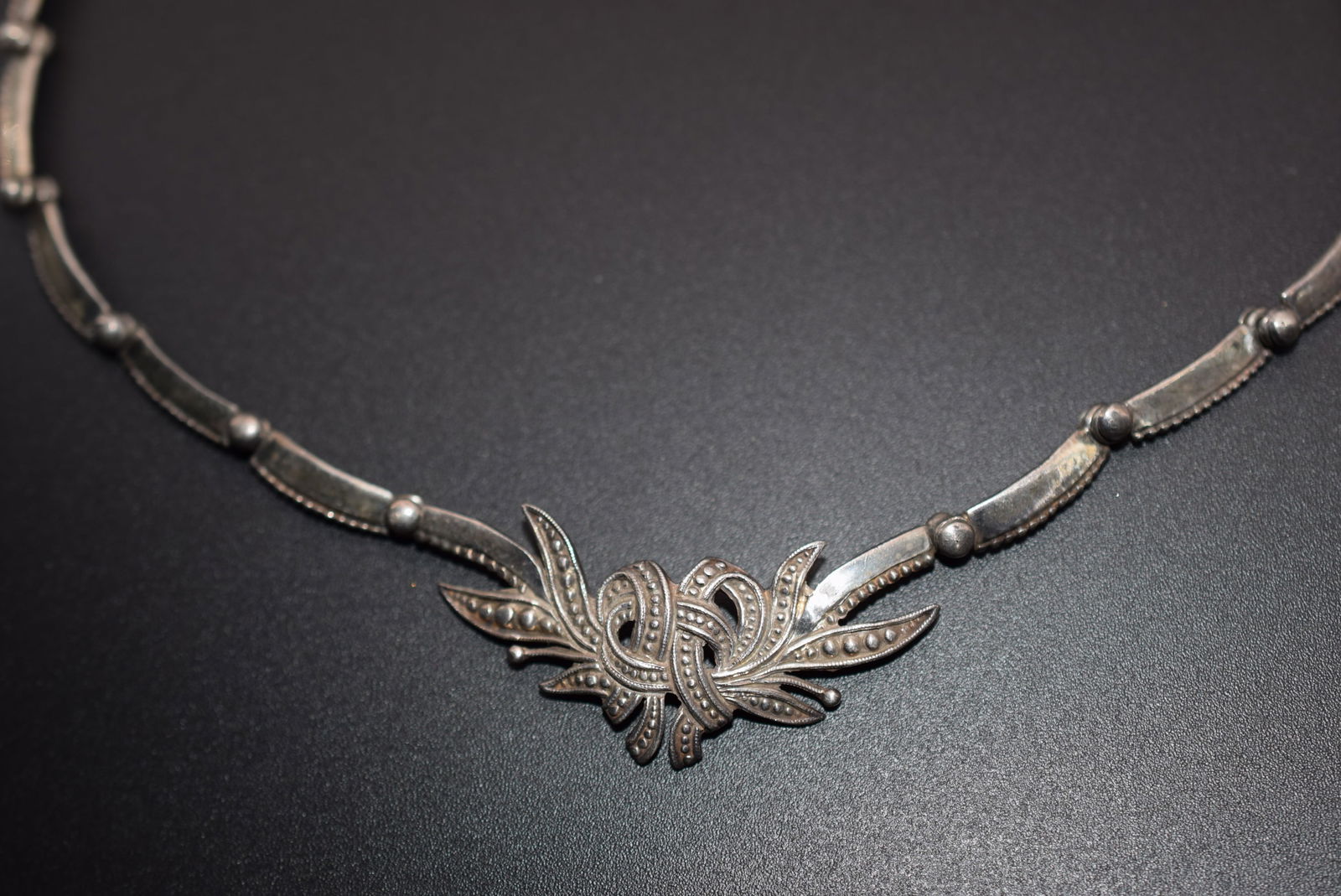 Margot Taxco Repousse Dots Vintage Necklace Sterling Silver 925 Lot 772 (1 of 4)