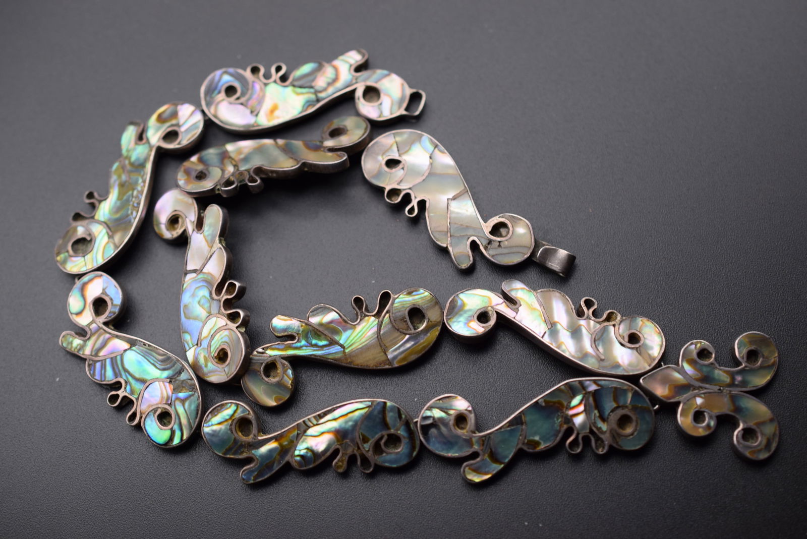 Mexico Abalone Vintage Necklace Signed Sterling Silver 925    Lot 782 (1 of 10)