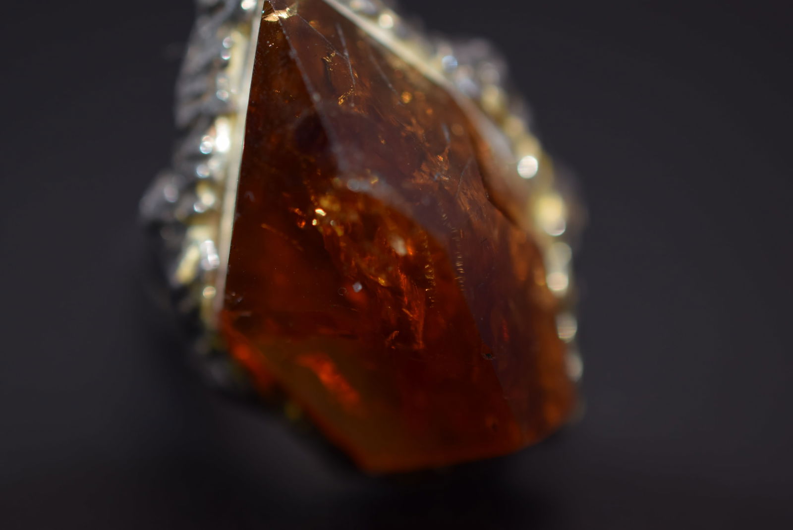 Handmade 900 Silver European Amber Huge Nugget Ring Size 6 1/4 Lot 800 (1 of 10)