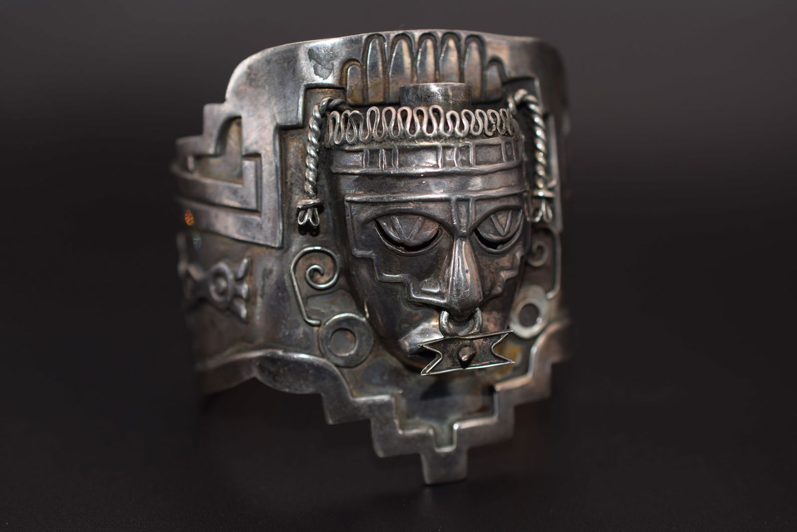 Sterling Silver 925 Mexico Designer 90 gram HUUUGE Cuff Bracelet Vintage Signed   Lot 1222 (1 of 8)