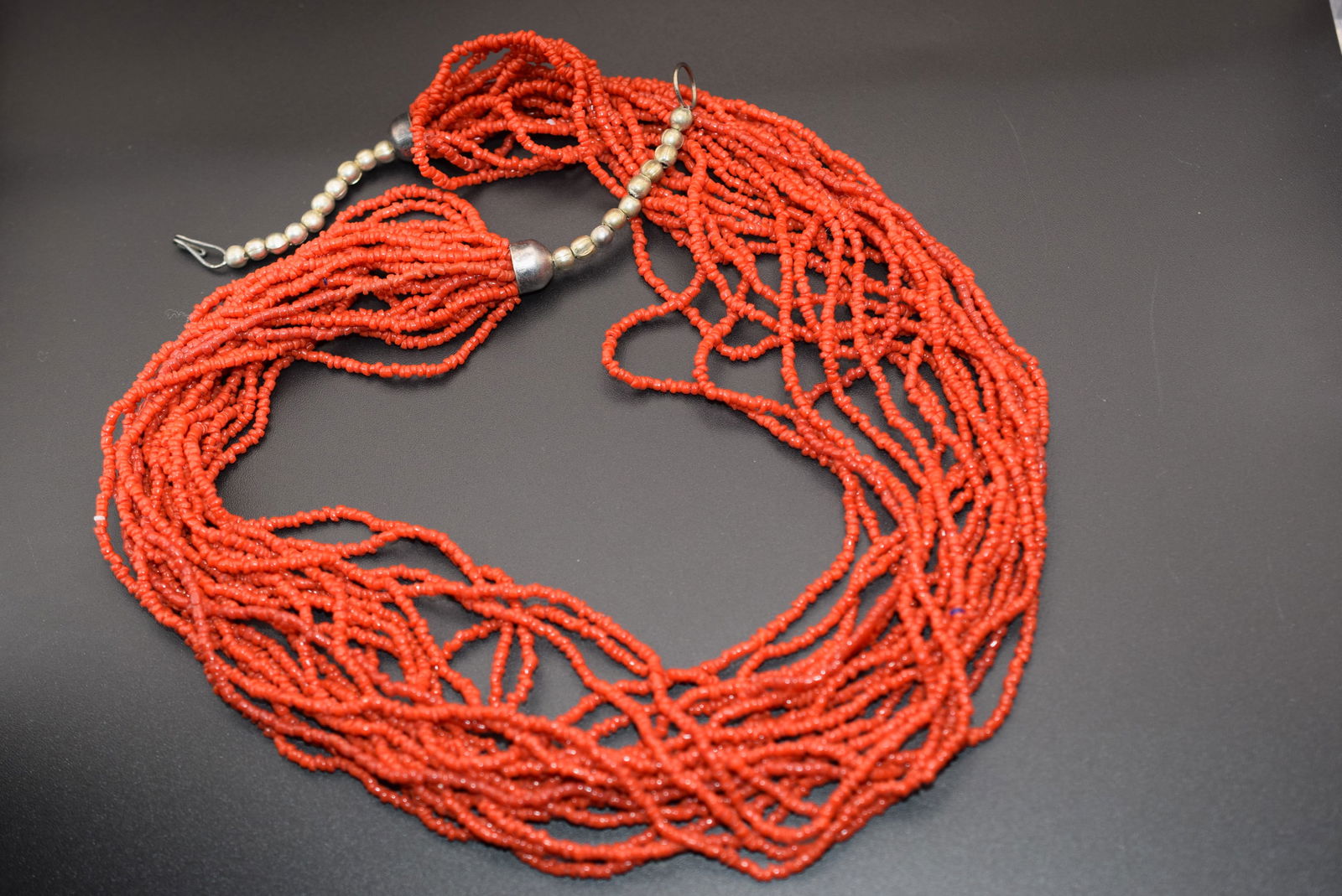 Middle Eastern Coral 20 strand Necklace Vintage  Lot 1225 (1 of 3)