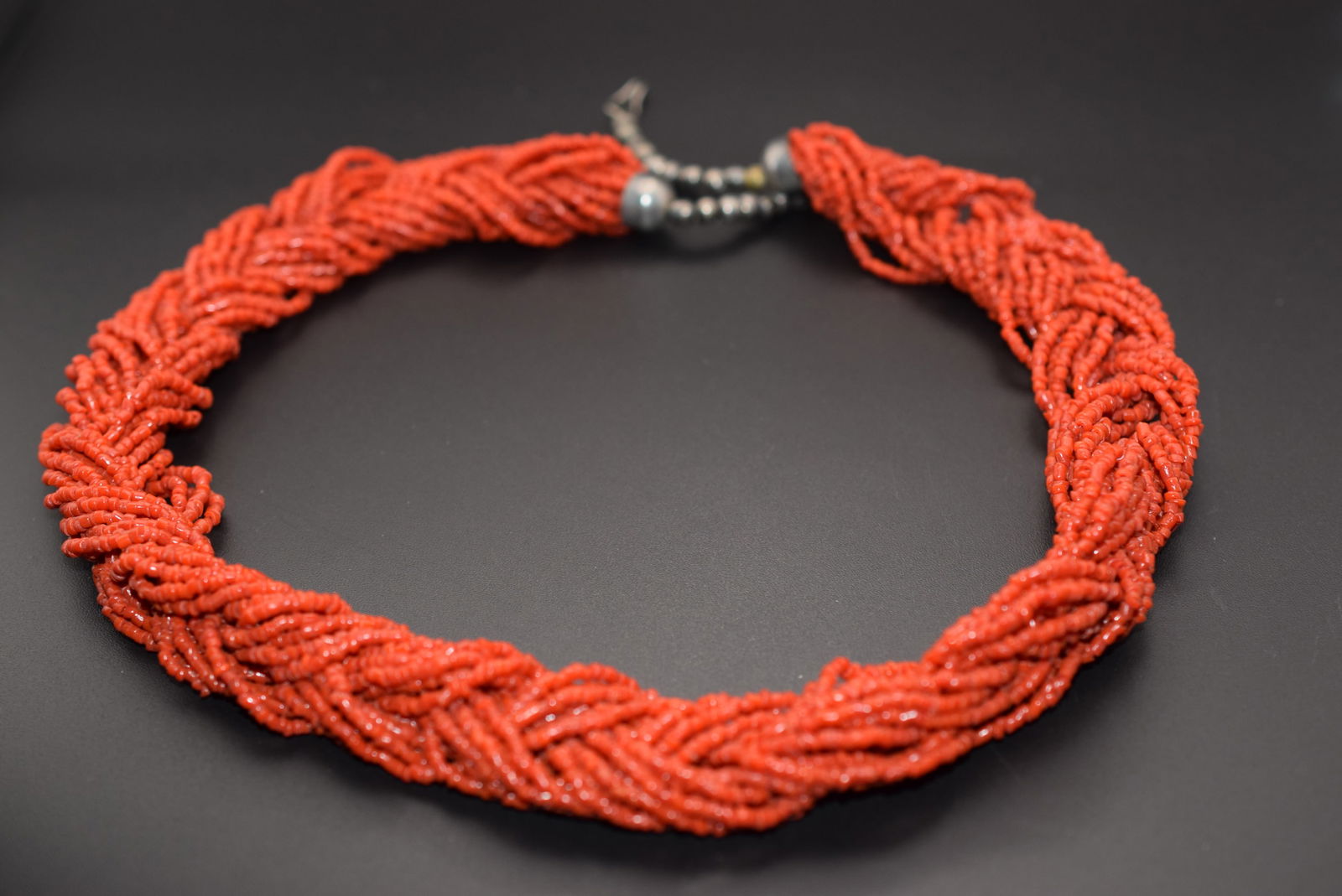 Middle Eastern Coral Braided Multi strand Necklace Vintage Lot 1227 (1 of 5)