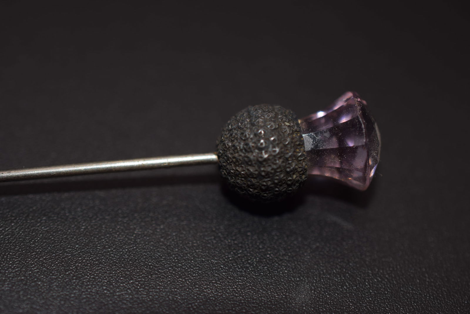 HatPin Exceptional Thistle Celtic Vintage Light Amethyst Crystal  Lot 1233 (1 of 4)