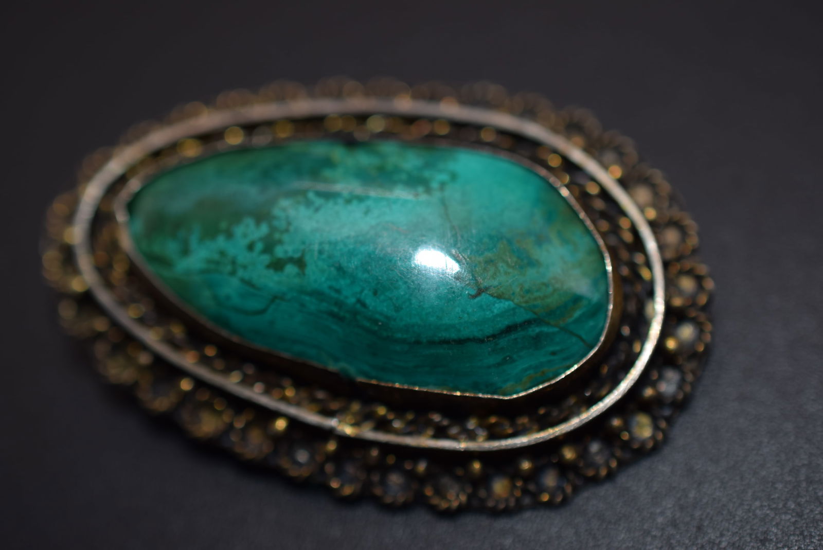 Made Israel Stone Handmade Sterling Brooch Pin Vintage Lot #BE 100 (1 of 4)